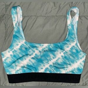 Victoria’s Secret Pink Sports Bra Teal/White Tie Dye Size Small